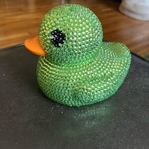 Green Crystal Duck Figurine